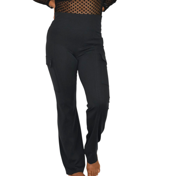 Athleta Delancey Straight Cargo Pants Black Straight Leg Pull On High Waist XS - Picture 8 of 15